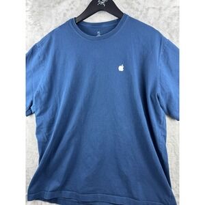 Apple Store Employee Logo Mac Blue T-Shirt Unisex Size XL Preppy Utility Cotton